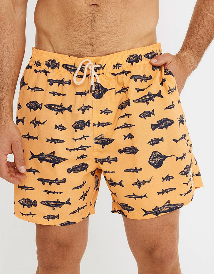 Bañador Corto Motivo Naranja - Fish