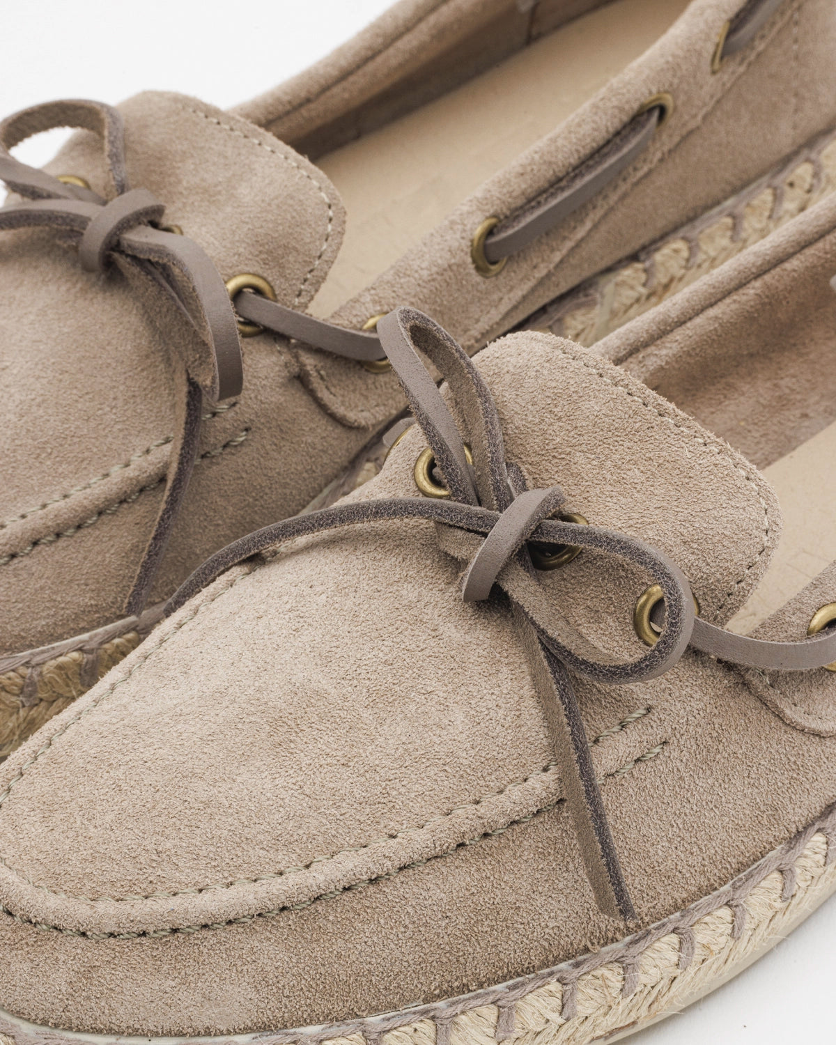 Alpargata serraje y yute taupe para mujer 3