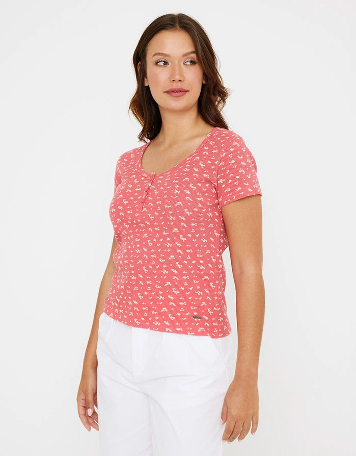 Short Sleeve Coral T-Shirt - Yarima