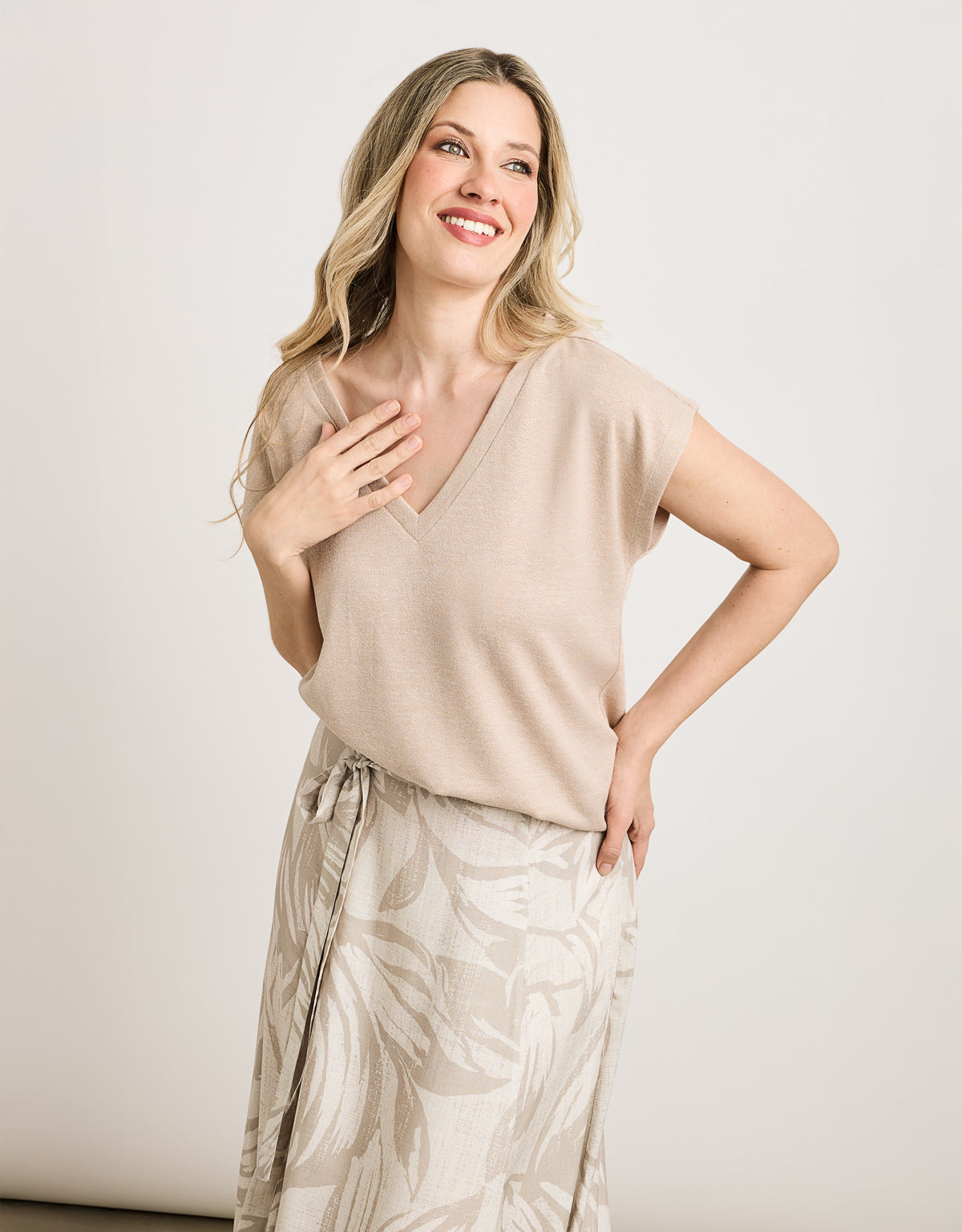 T-shirt beige à manches courtes - Imara