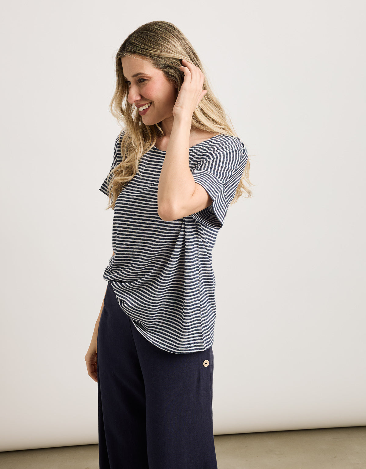 Camiseta Manga Corta Azul Marino - Solfidea