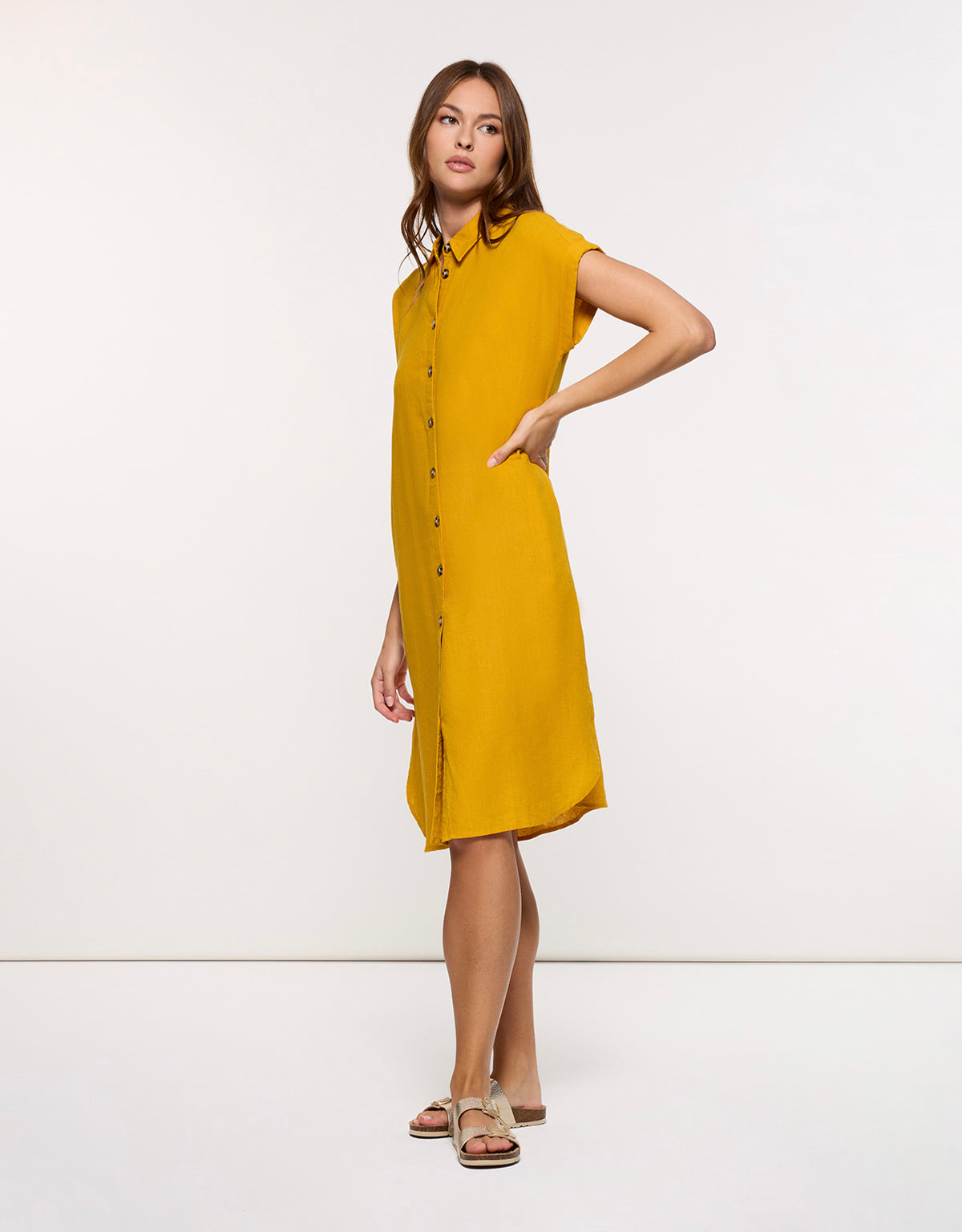 Vestido Midi Mostaza - Bayo 3