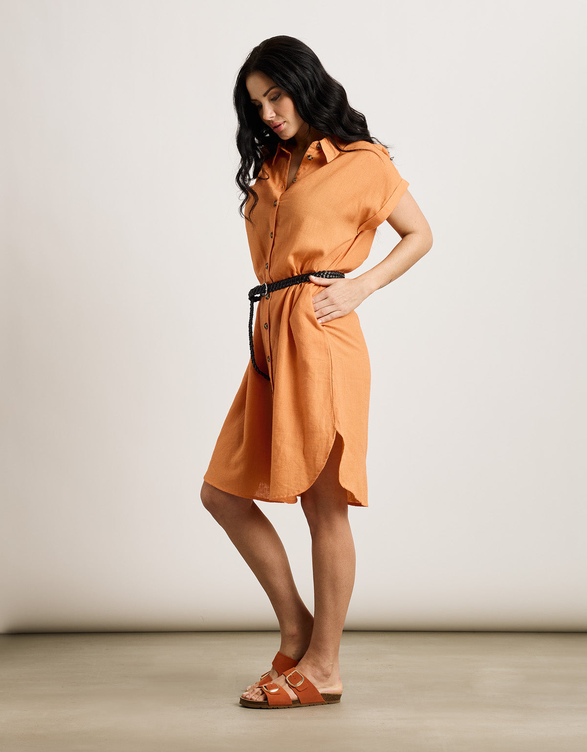 Mandarin Midi Dress - Bayo