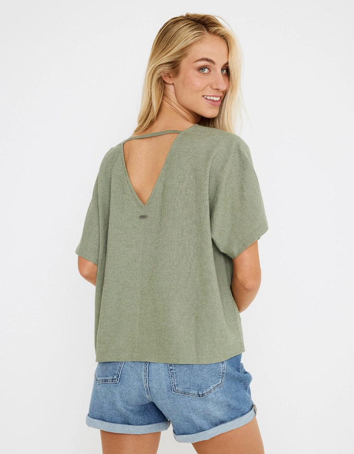 Blusa Manga Corta Lino - Casilda