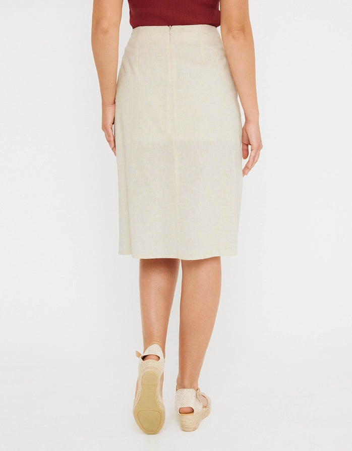 Falda Midi Beige - Closu