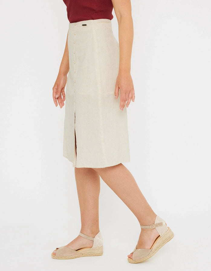 Falda Midi Beige - Closu