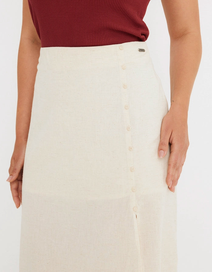 Falda Midi Beige - Closu