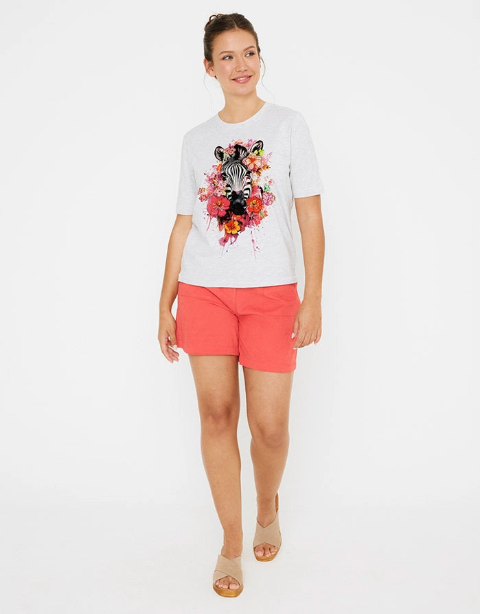 Camiseta Manga Corta Gris - Zeflor