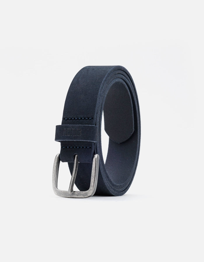 Cinturón Piel con Hebilla Azul Marino - Kai