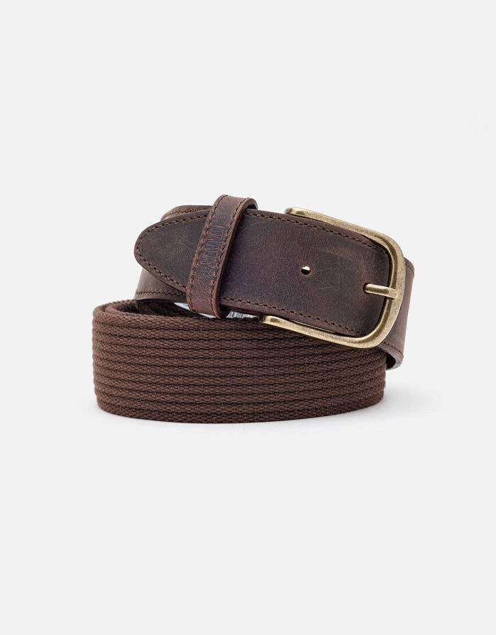 Cinturón Marrón Piel y Algodón - Owen