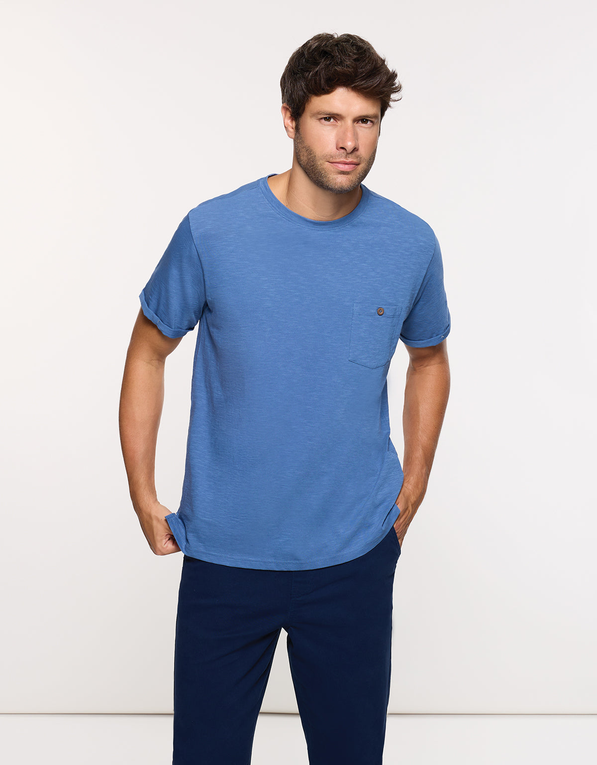 Camiseta Manga Corta Azul - Button 3