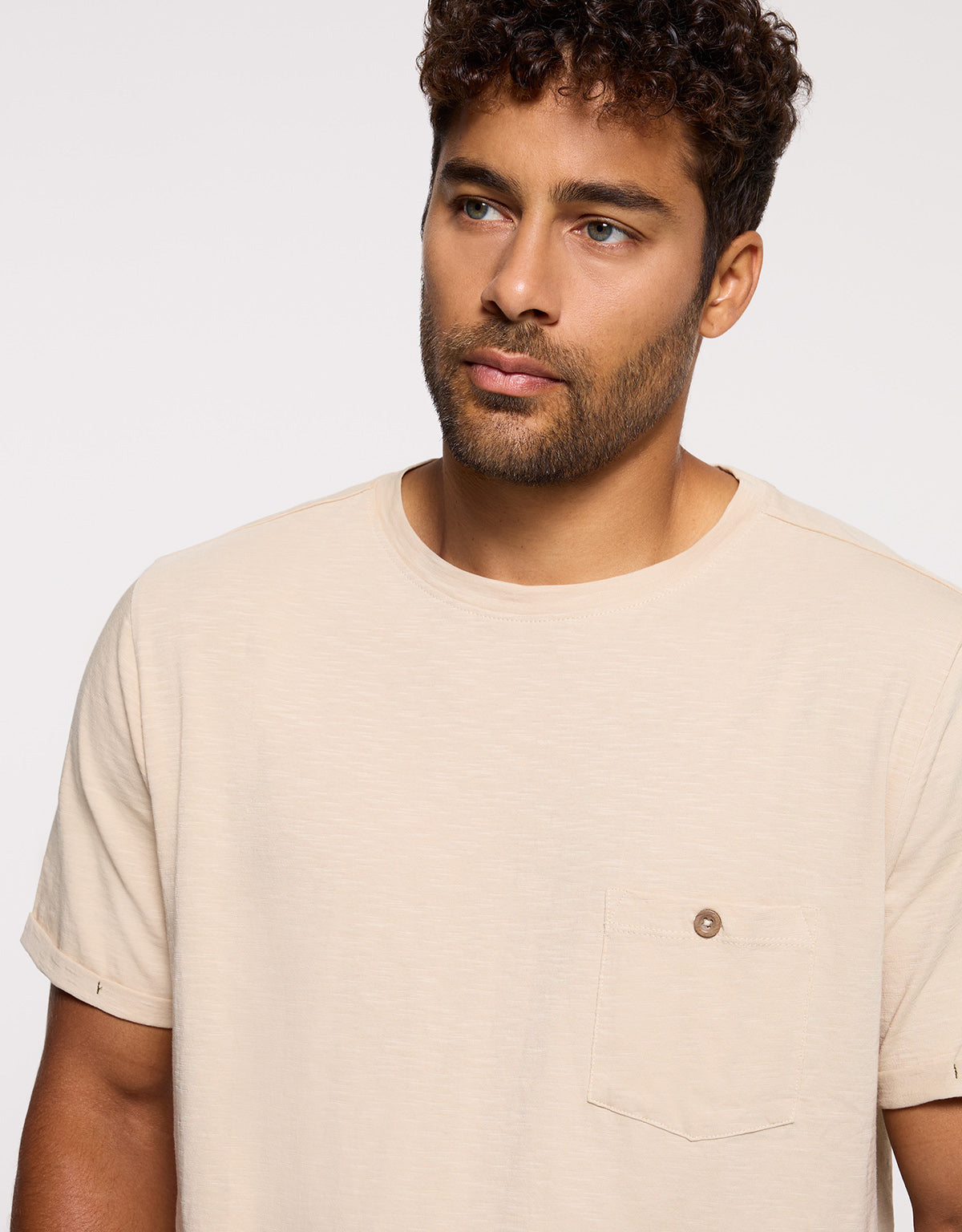 Camiseta Manga Corta Beige - Button 2