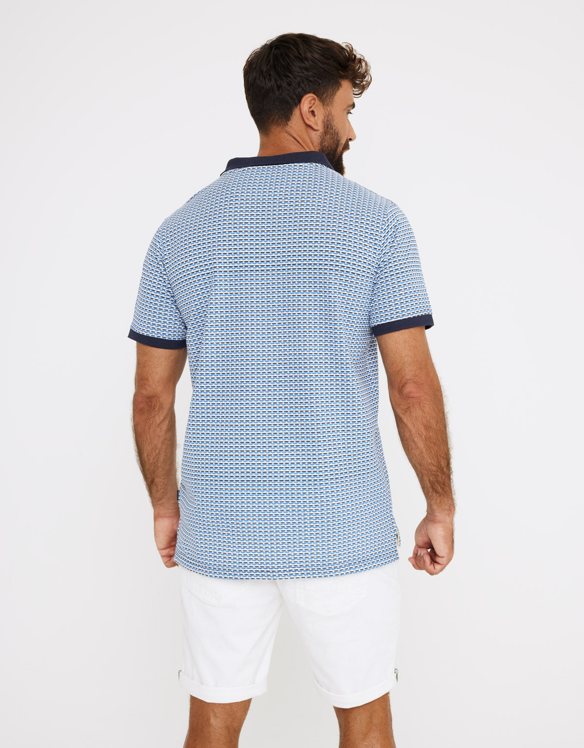 Marineblaues Polo mit verkürzten Ärmeln - Pocabo