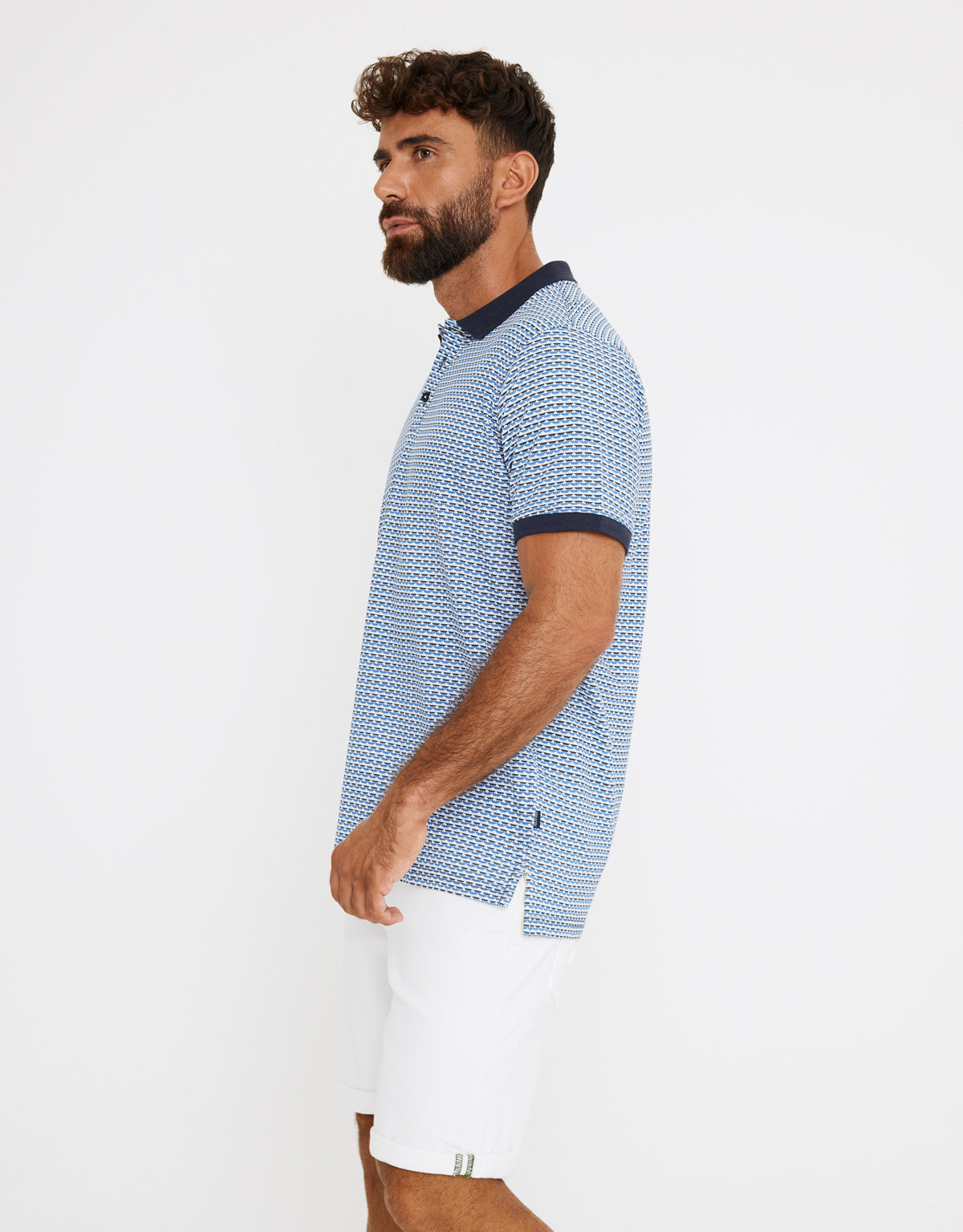 Marineblaues Polo mit verkürzten Ärmeln - Pocabo