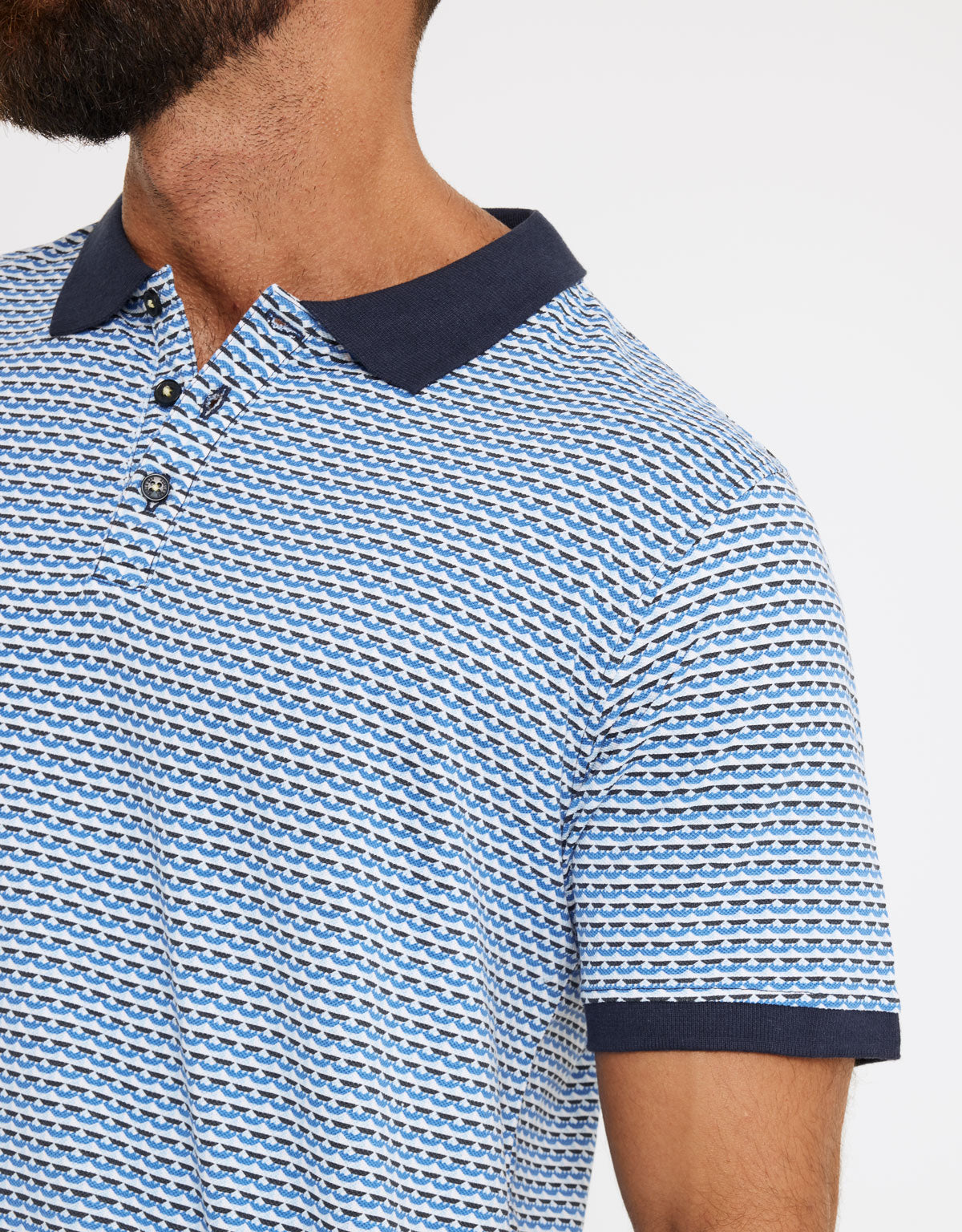 Marineblaues Polo mit verkürzten Ärmeln - Pocabo