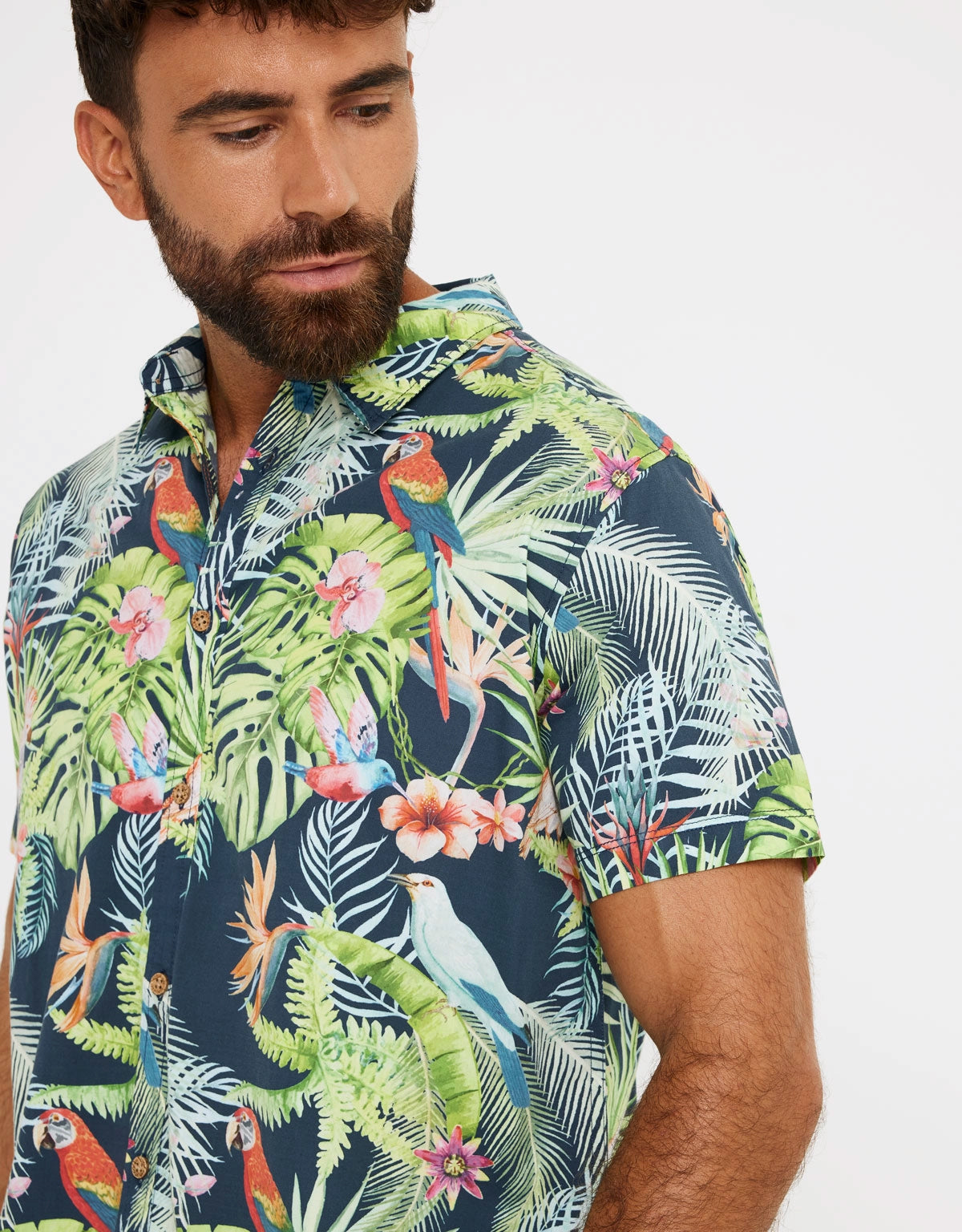 Camisa Manga Corta Estampado Tropical - Lirics 2