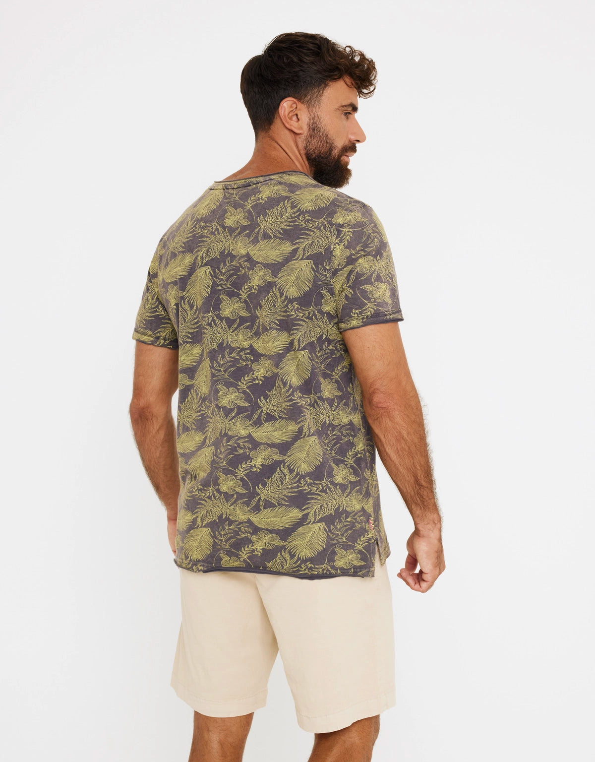 Camiseta Manga Corta Estampado Hojas - Mauicam