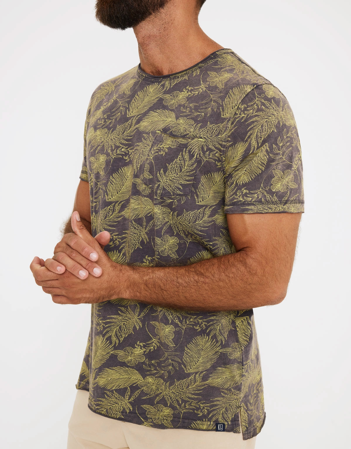 Camiseta Manga Corta Estampado Hojas - Mauicam