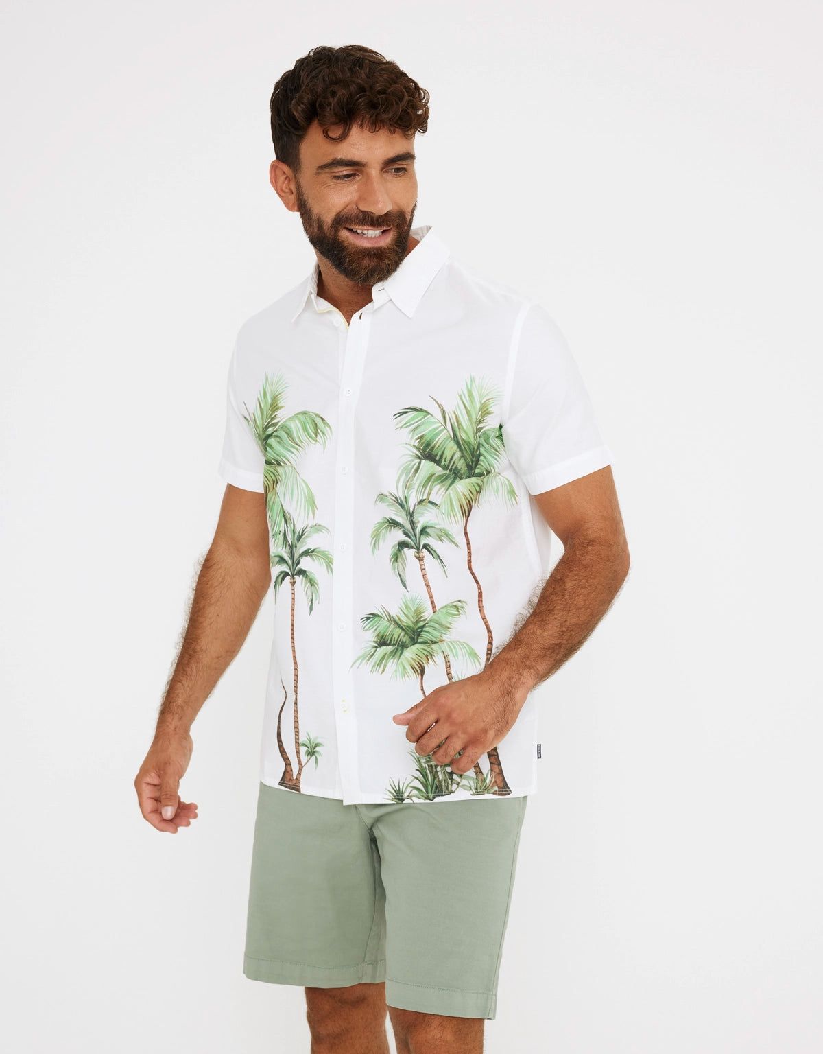 Camisa Manga Corta Palmeras - Doves