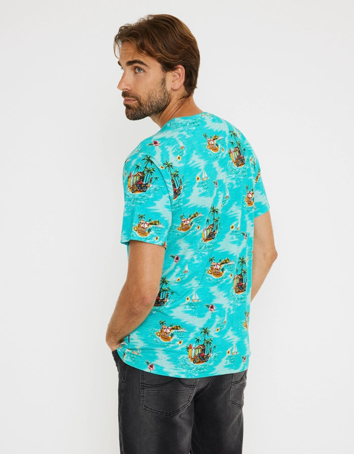 Camiseta Manga Corta Turquesa - Beachmoto