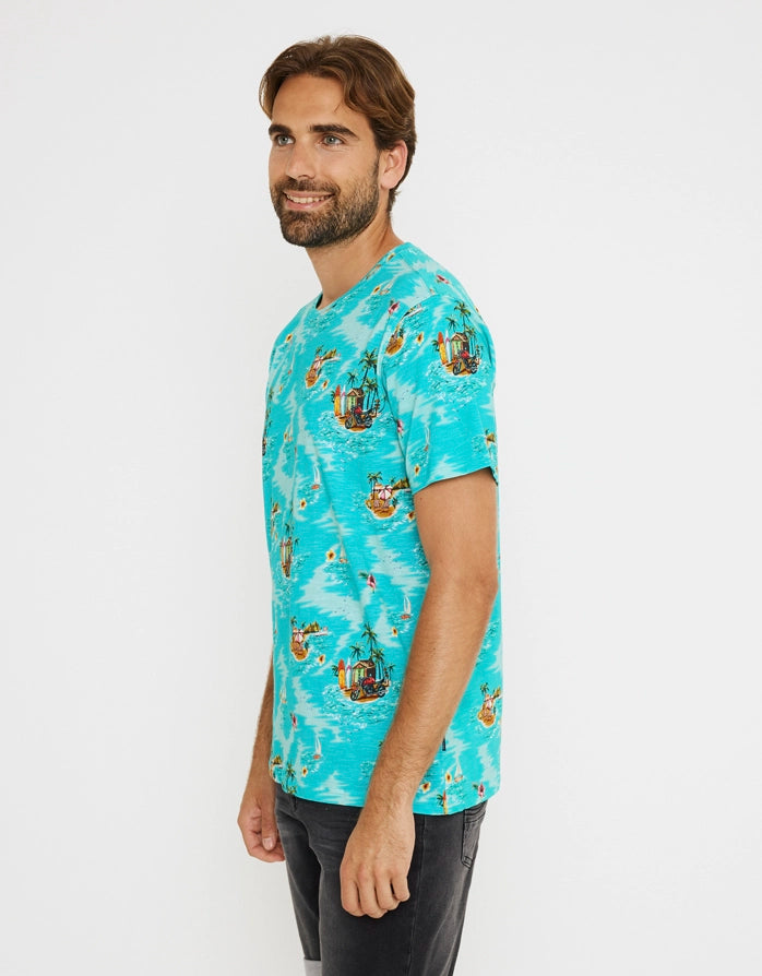 Camiseta Manga Corta Turquesa - Beachmoto