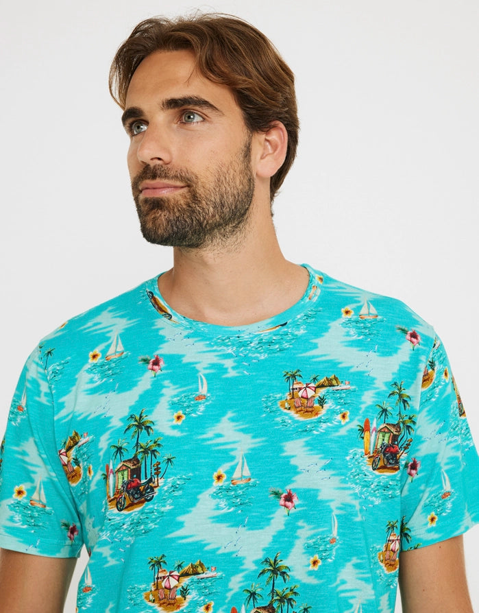 Camiseta Manga Corta Turquesa - Beachmoto