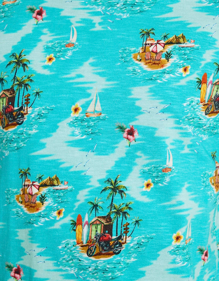 Camiseta Manga Corta Turquesa - Beachmoto