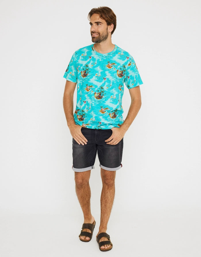 Camiseta Manga Corta Turquesa - Beachmoto