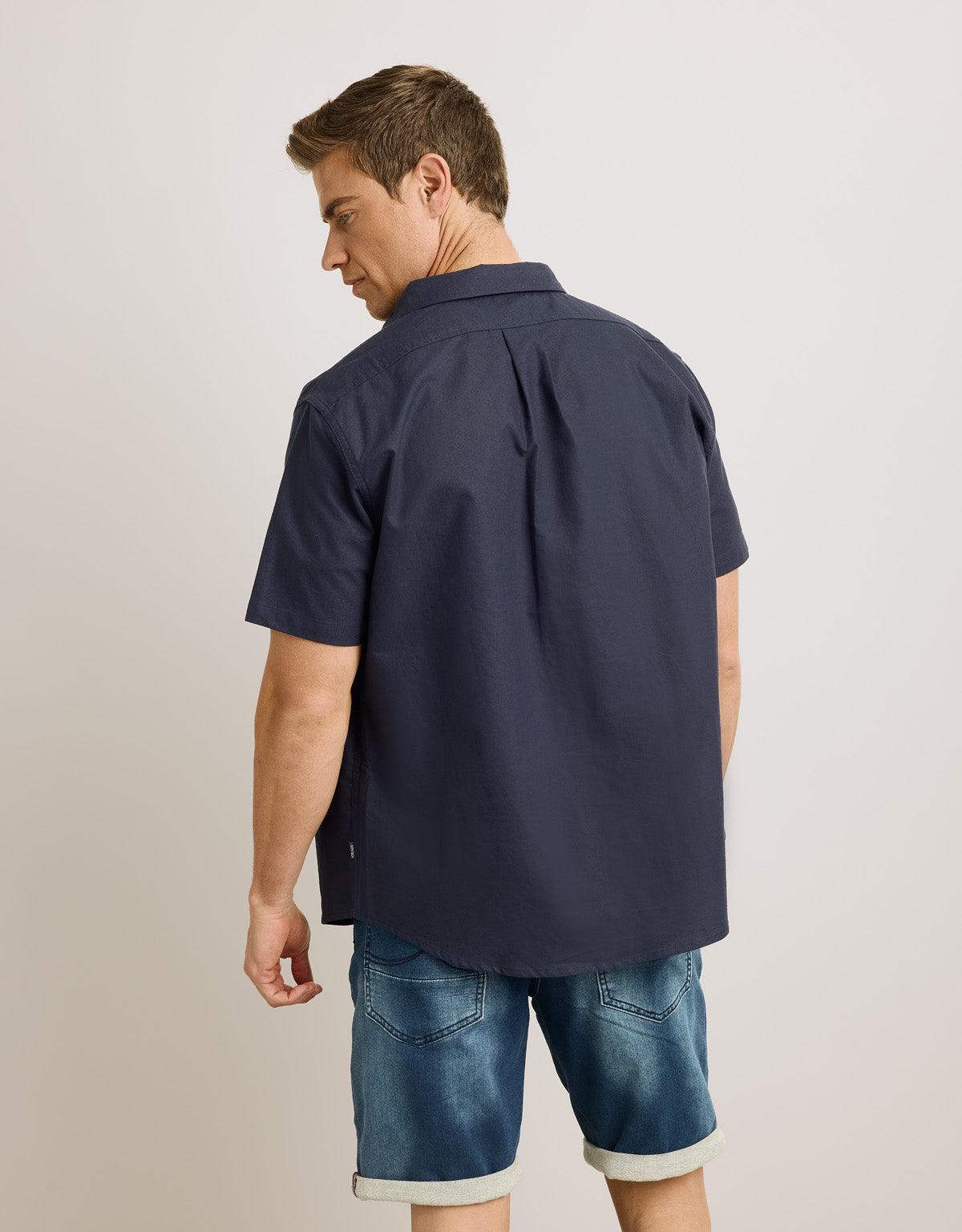 Camisa Manga Corta Azul Marino - Raffaele