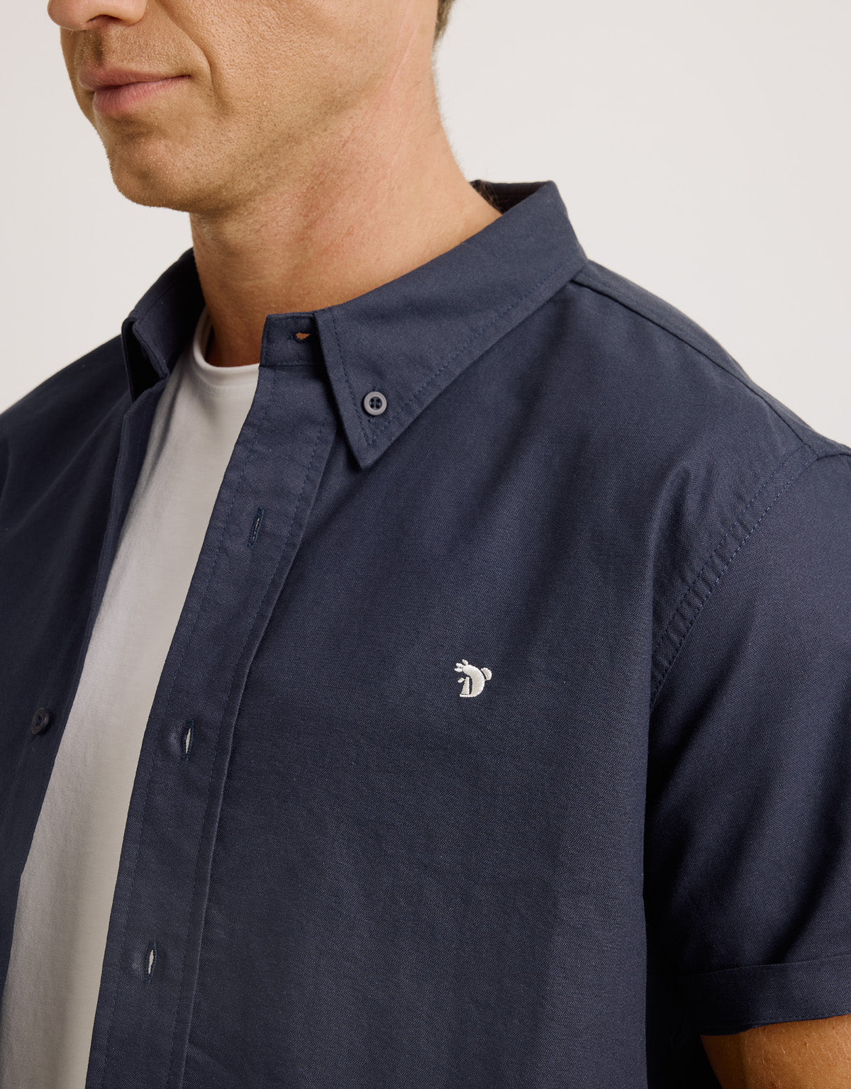 Camisa Manga Corta Azul Marino - Raffaele