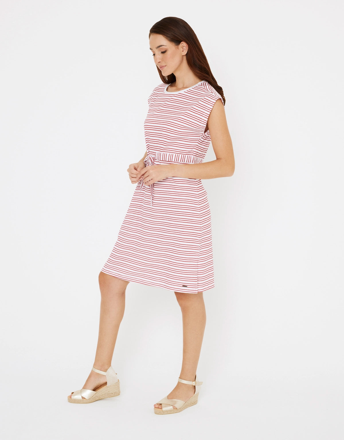 Vestido Corto Algodón de Rayas - Furia