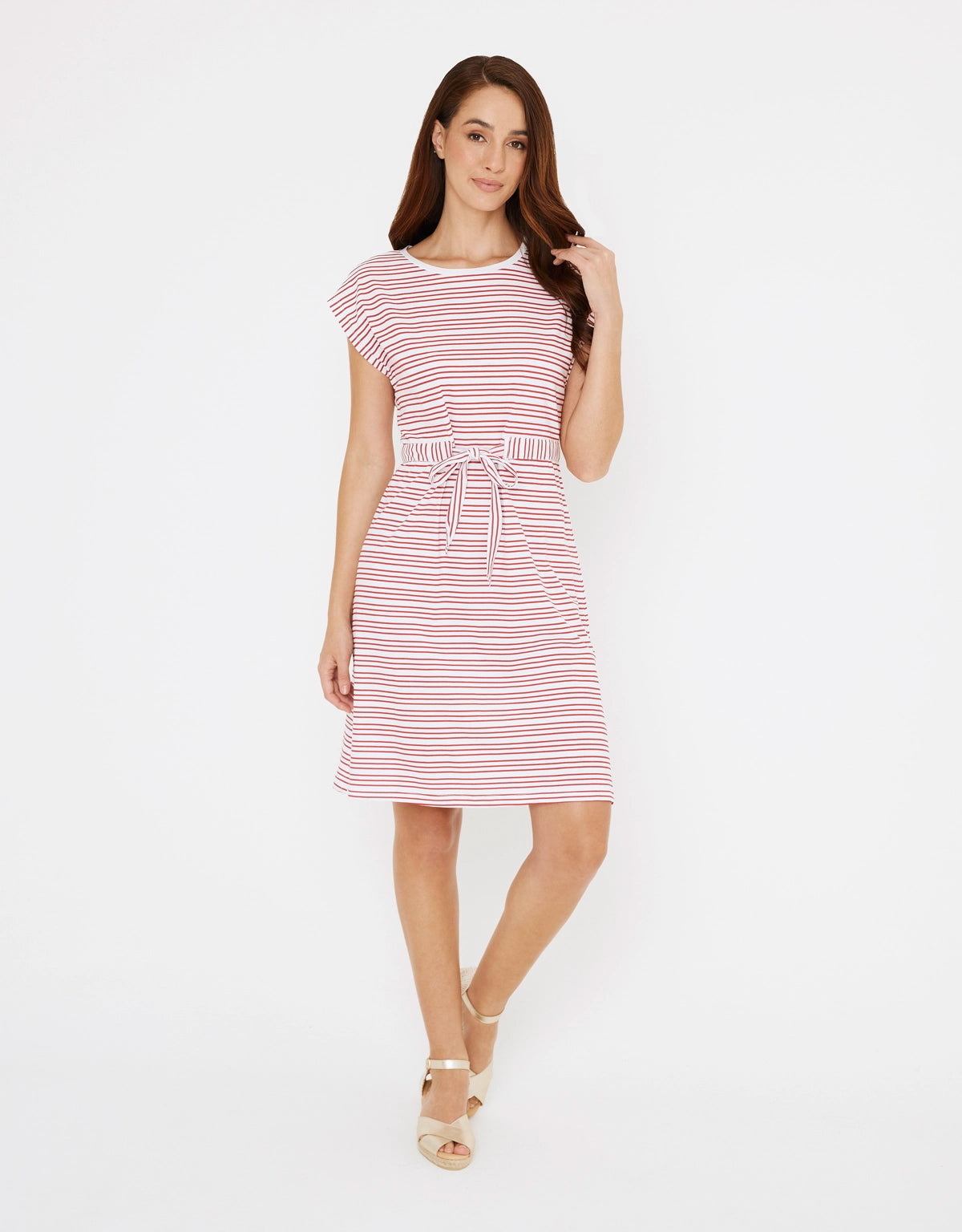 Vestido Corto Algodón de Rayas - Furia