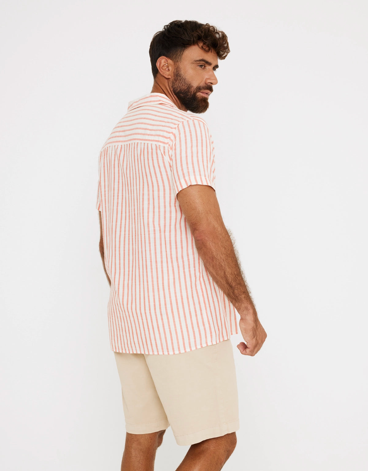 Red Short Sleeve Striped Shirt - Rayred
