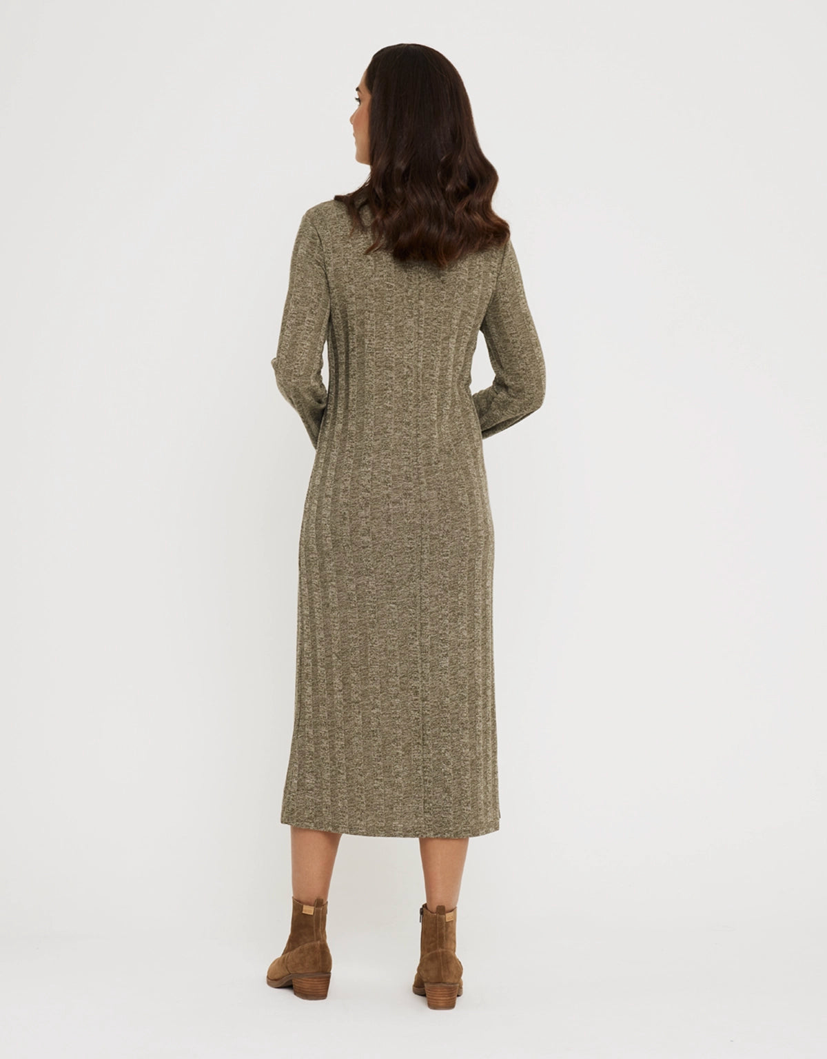 Vestido Largo Rib Mangas - Tidae 2