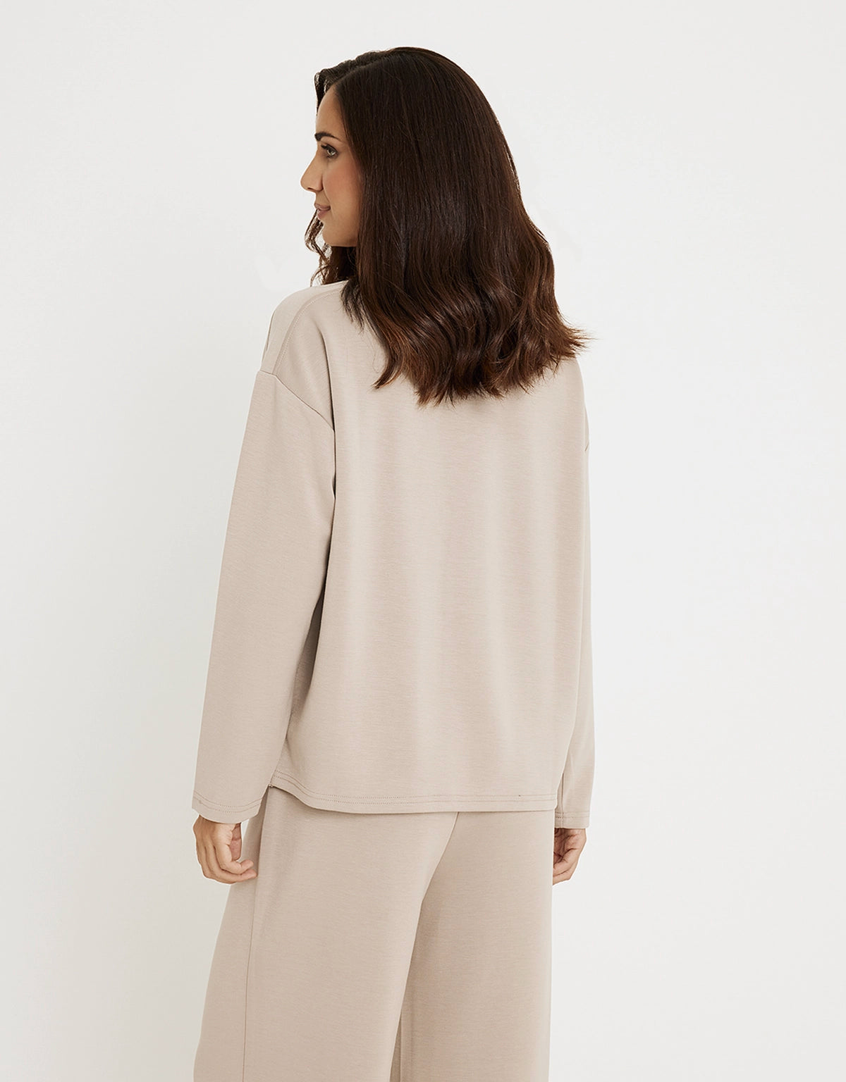 Sudadera sin Capucha Modal Beige - Vitatu