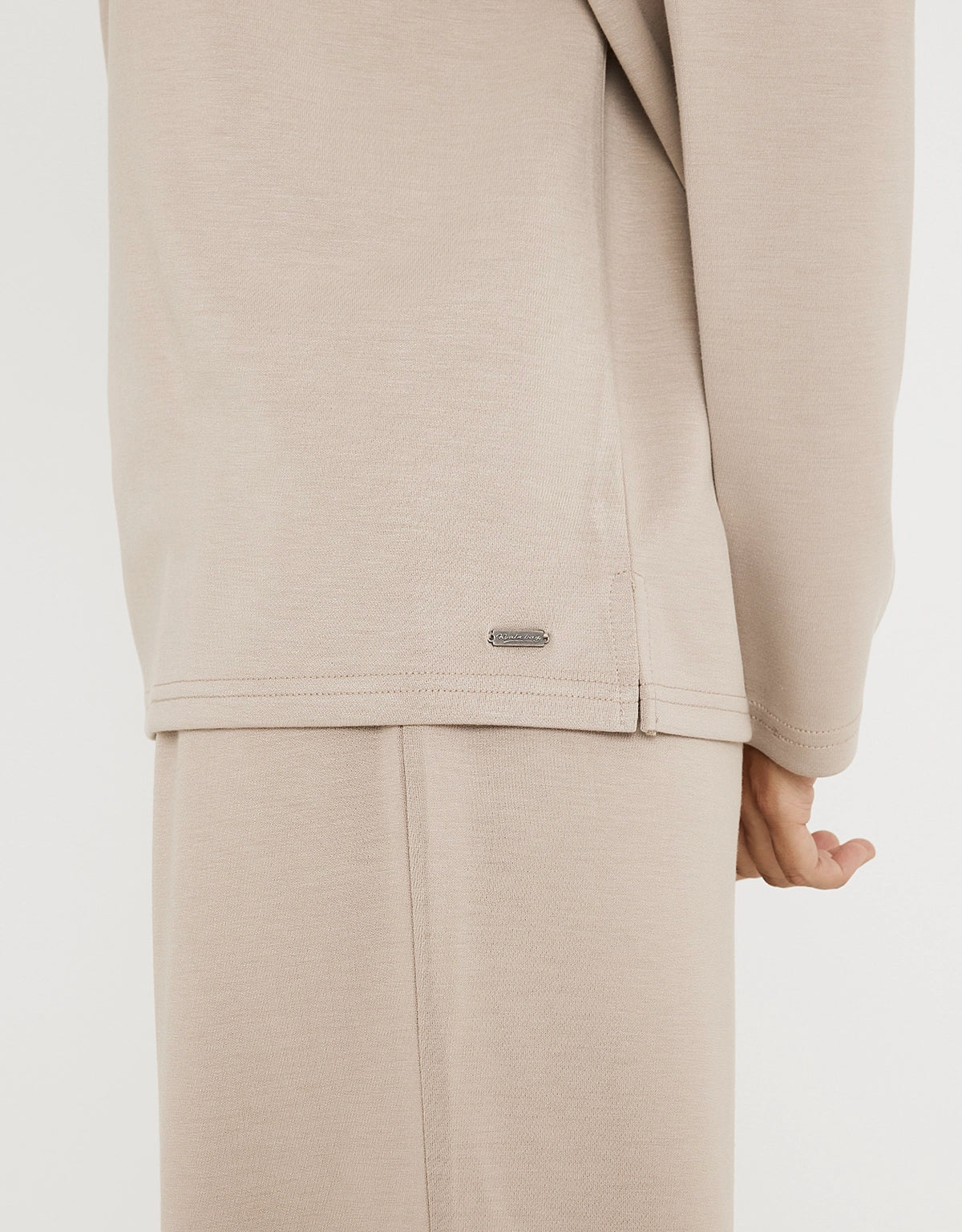 Sudadera sin Capucha Modal Beige - Vitatu