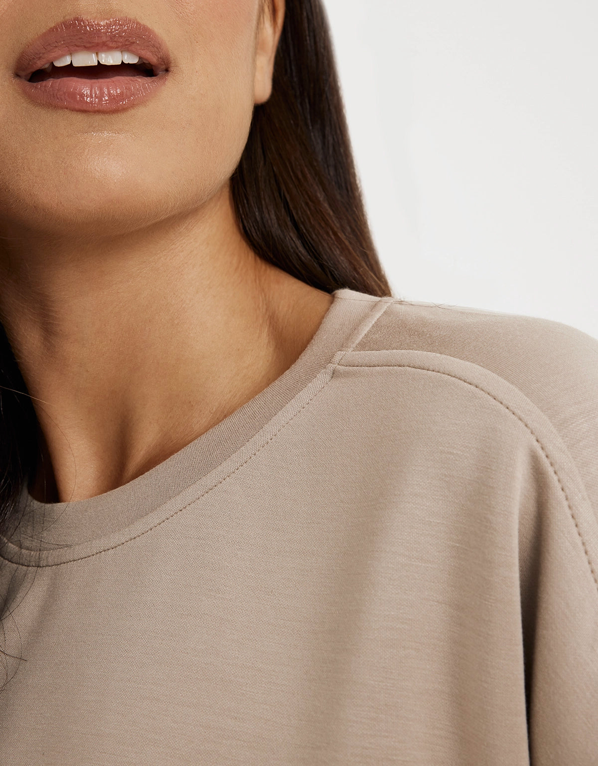 Sudadera sin Capucha Modal Beige - Vitatu