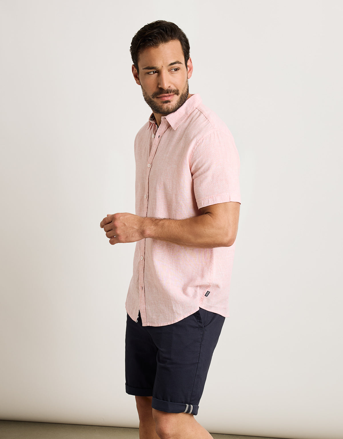 Camisa Manga Corta Rosa - Elan 4