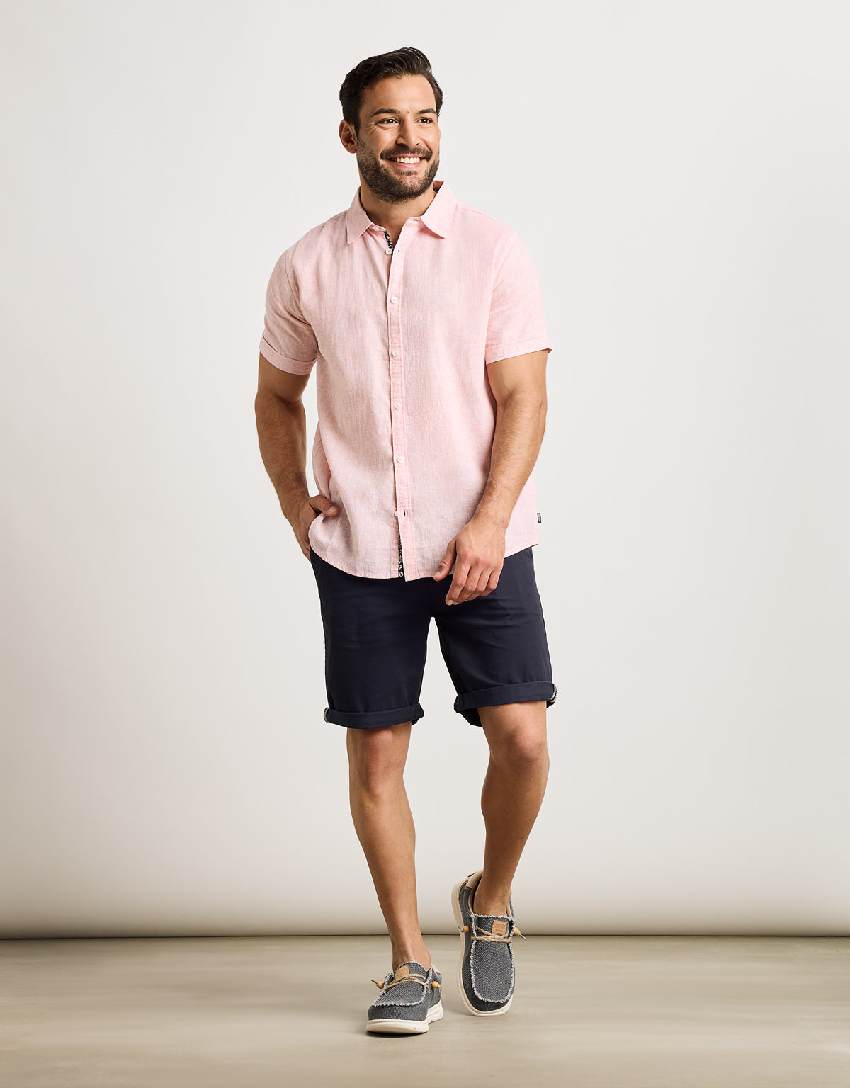 Camisa Manga Corta Rosa - Elan 6