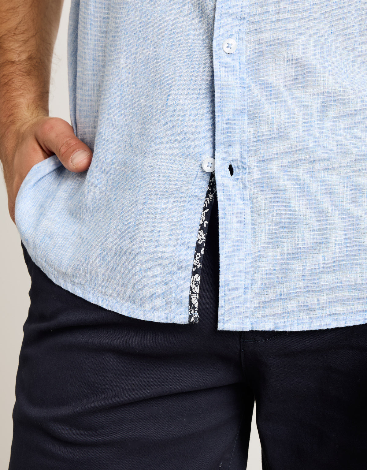 Camisa Manga Corta Azul Claro - Elan 5