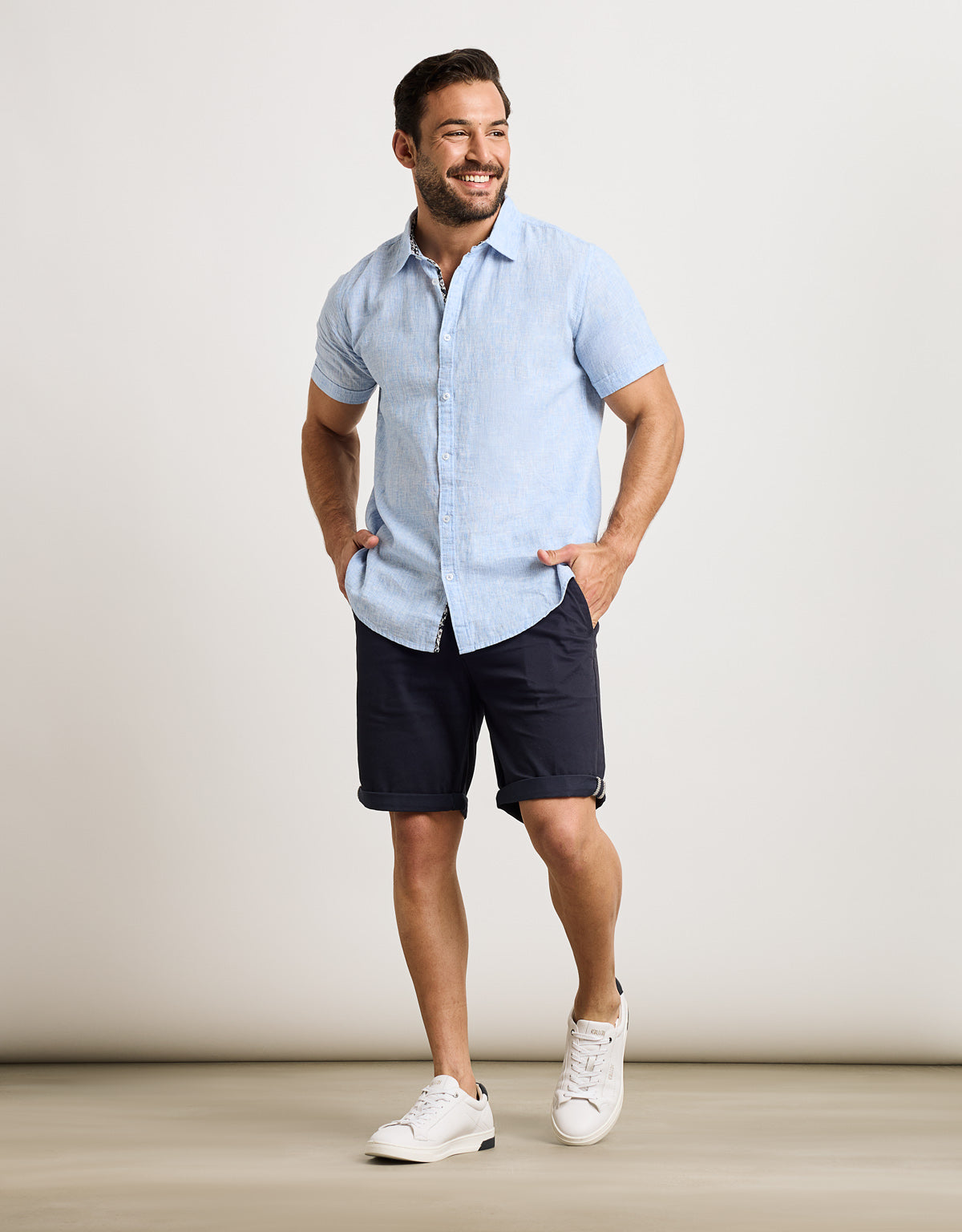 Camisa Manga Corta Azul Claro - Elan 6