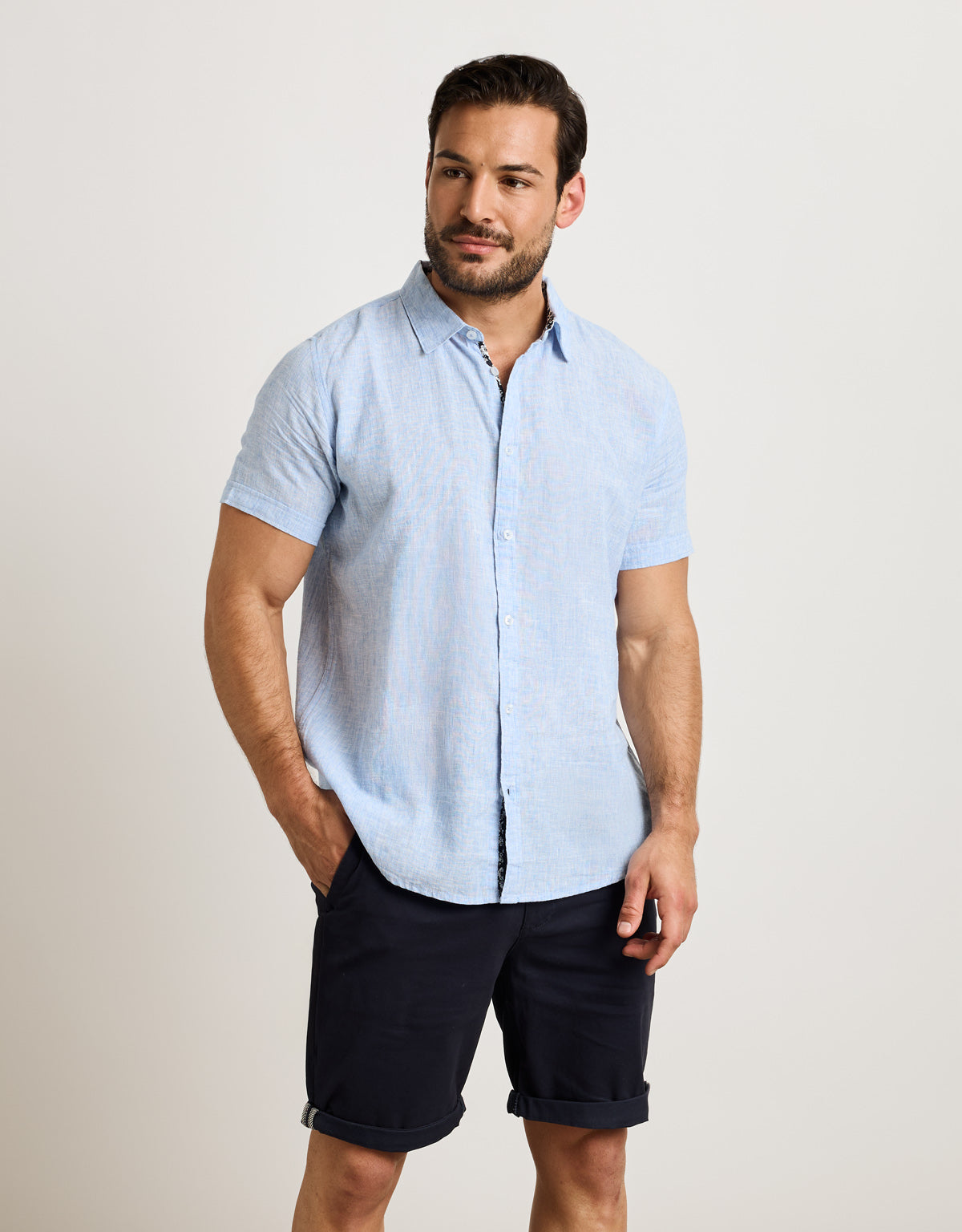 Camisa Manga Corta Azul Claro - Elan