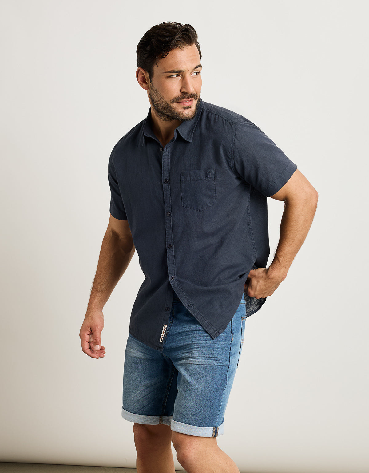 Camisa Manga Corta Azul Marino- Norla 4