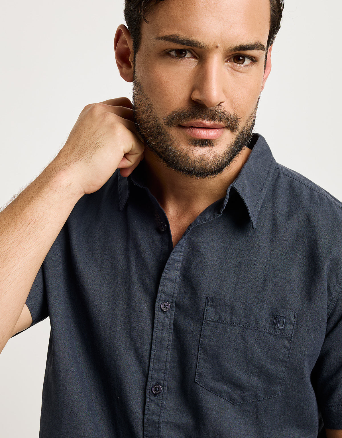 Camisa Manga Corta Azul Marino- Norla 2