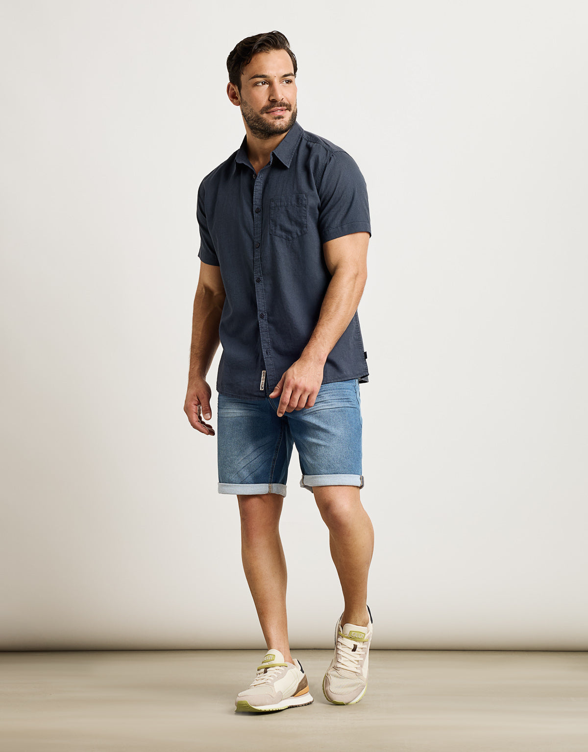 Camisa Manga Corta Azul Marino- Norla 6