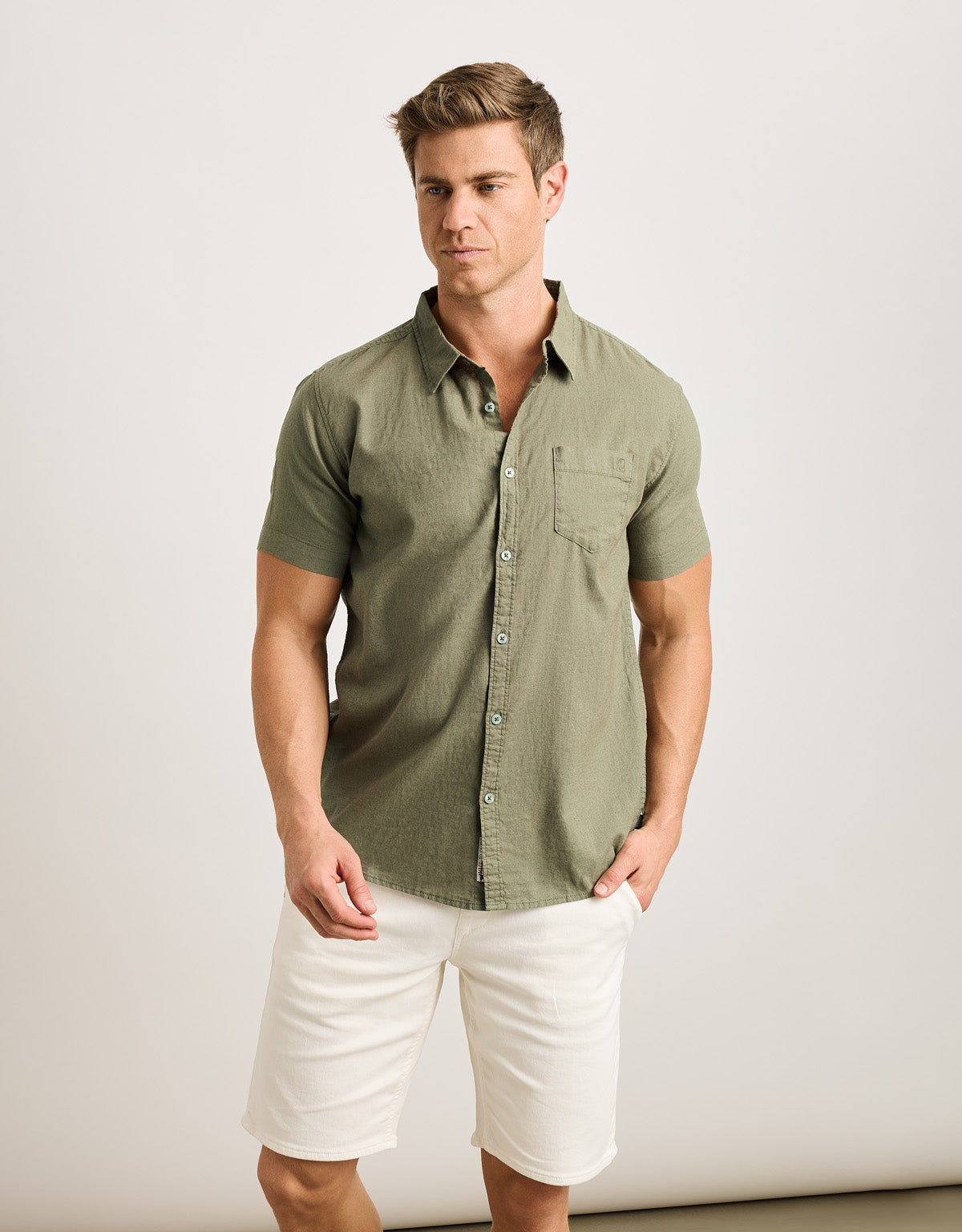 Camisa Manga Corta Caqui - Norla