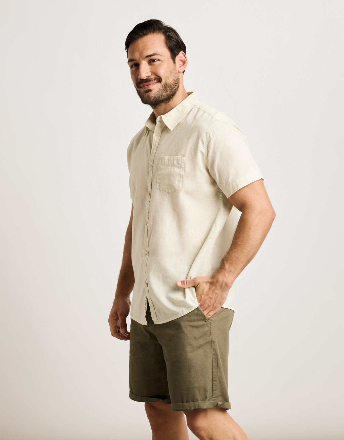 Camisa Manga Corta Beige - Norla 3