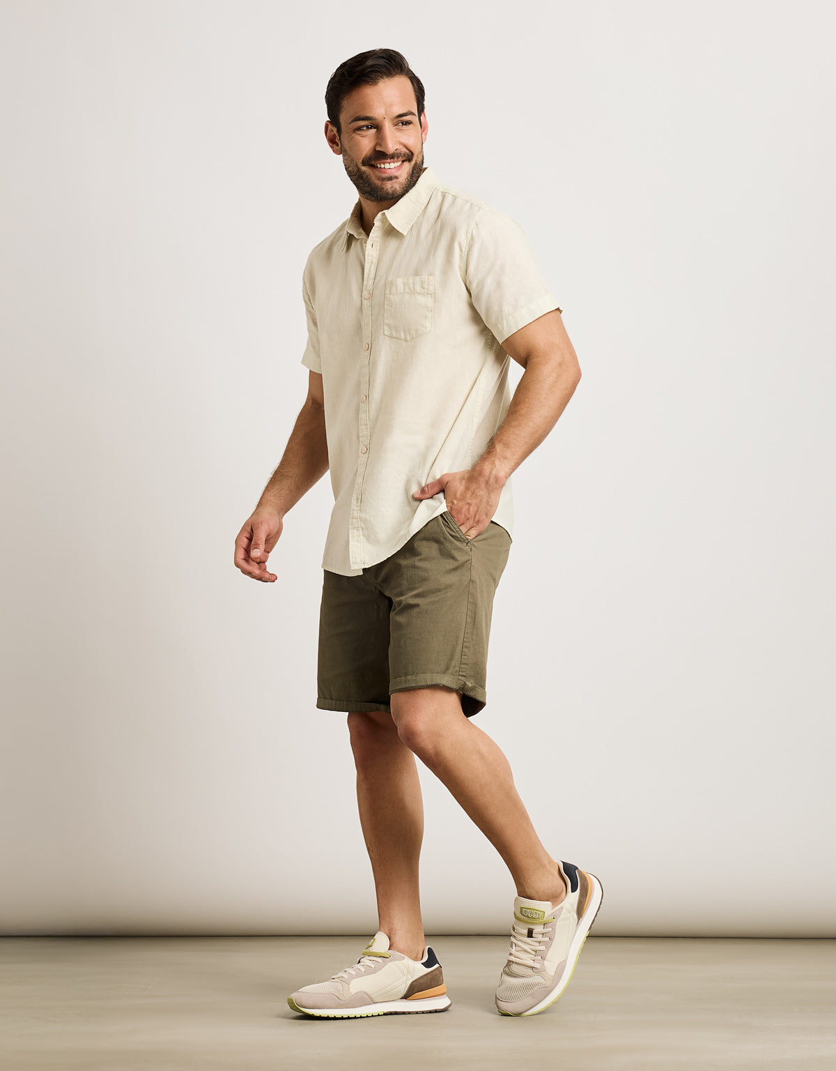 Camisa Manga Corta Beige - Norla 5