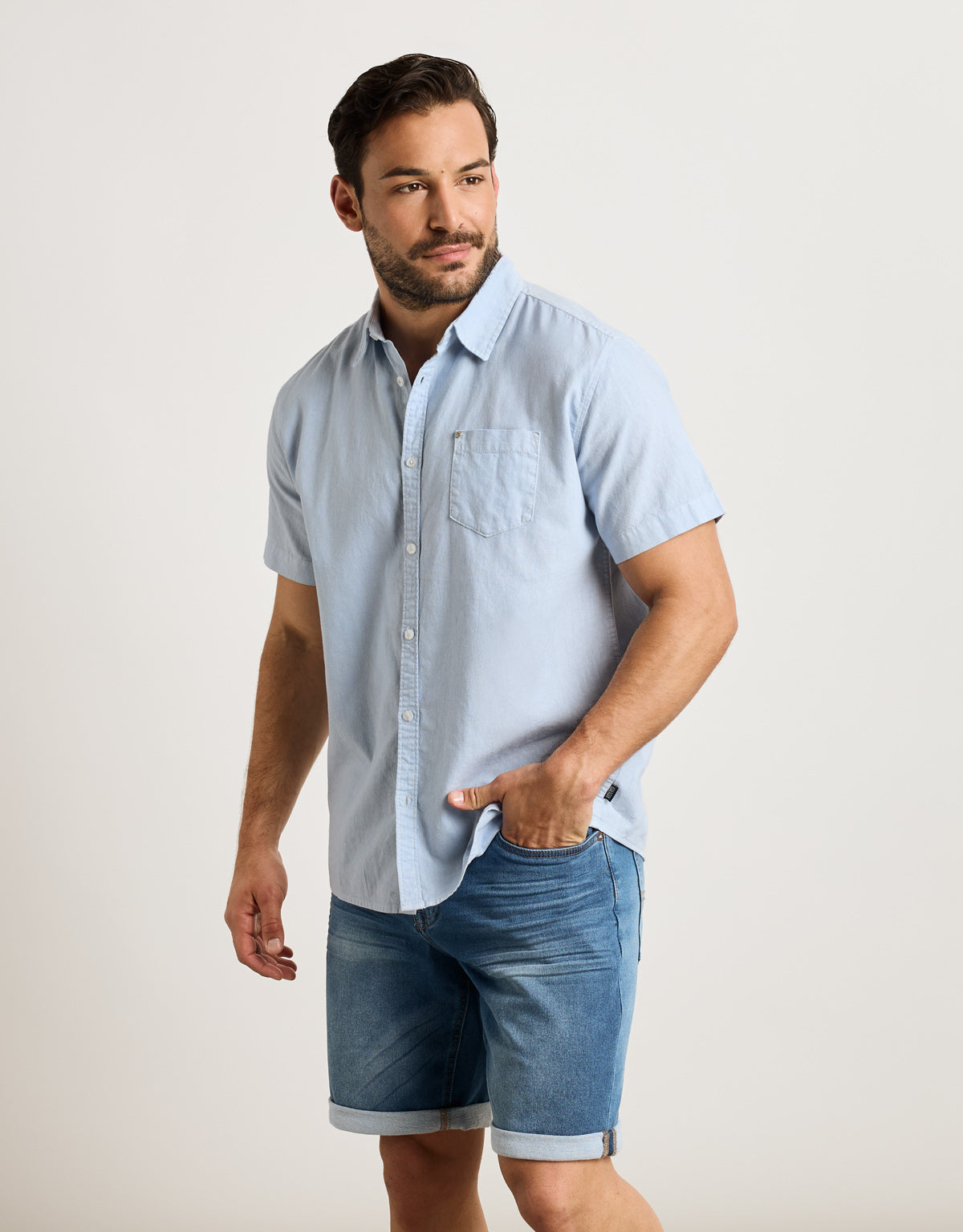 Camisa Manga Corta Azul - Folka 4