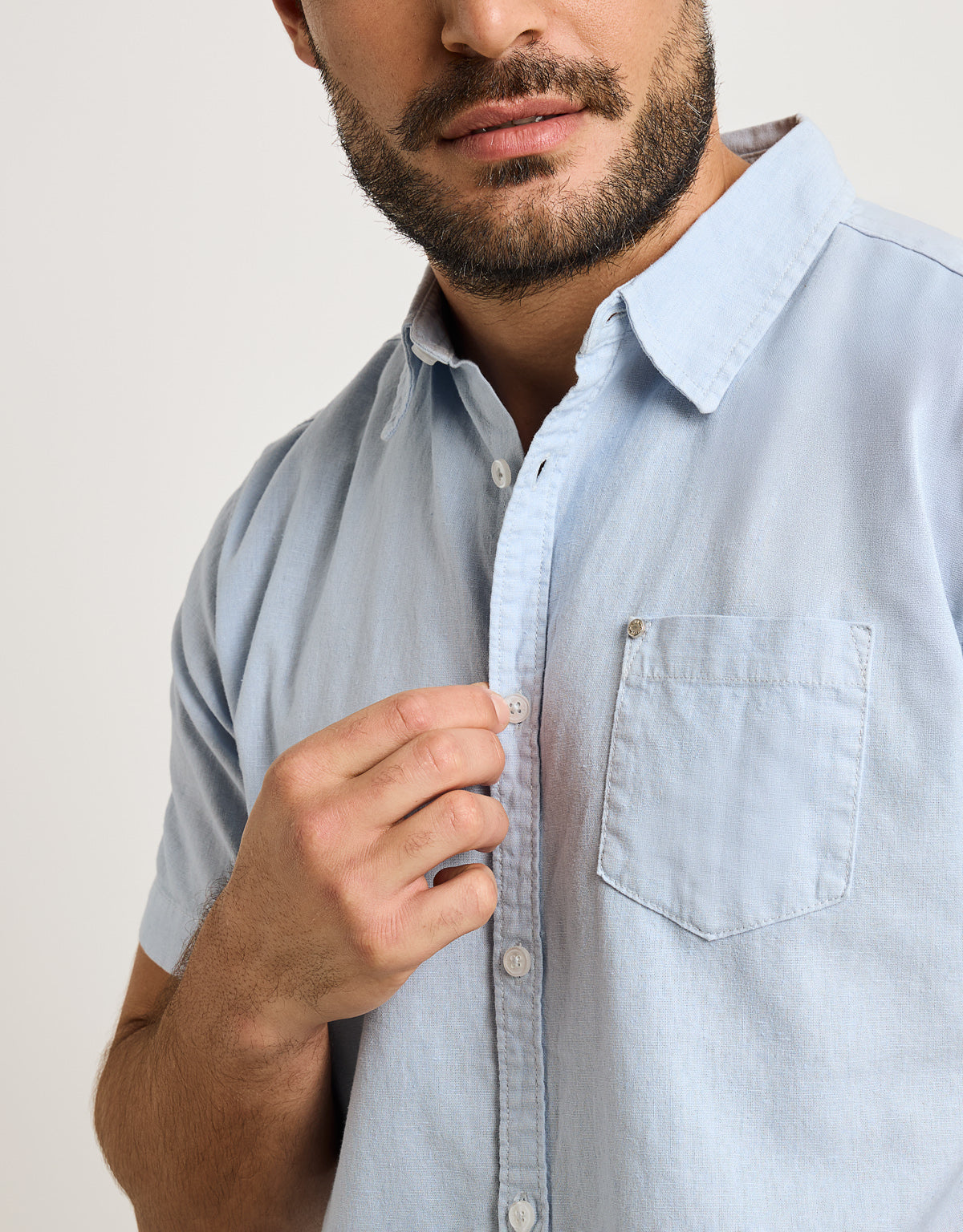 Camisa Manga Corta Azul - Folka 5